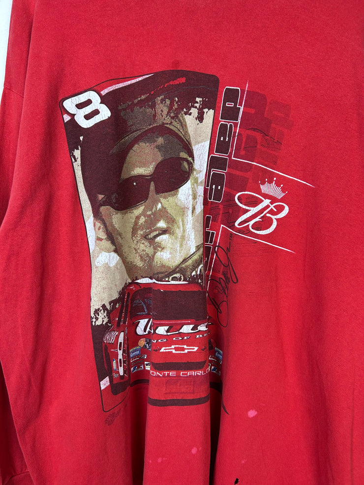 Vintage Nascar Dale Jr Budweiser Red Long Sleeve