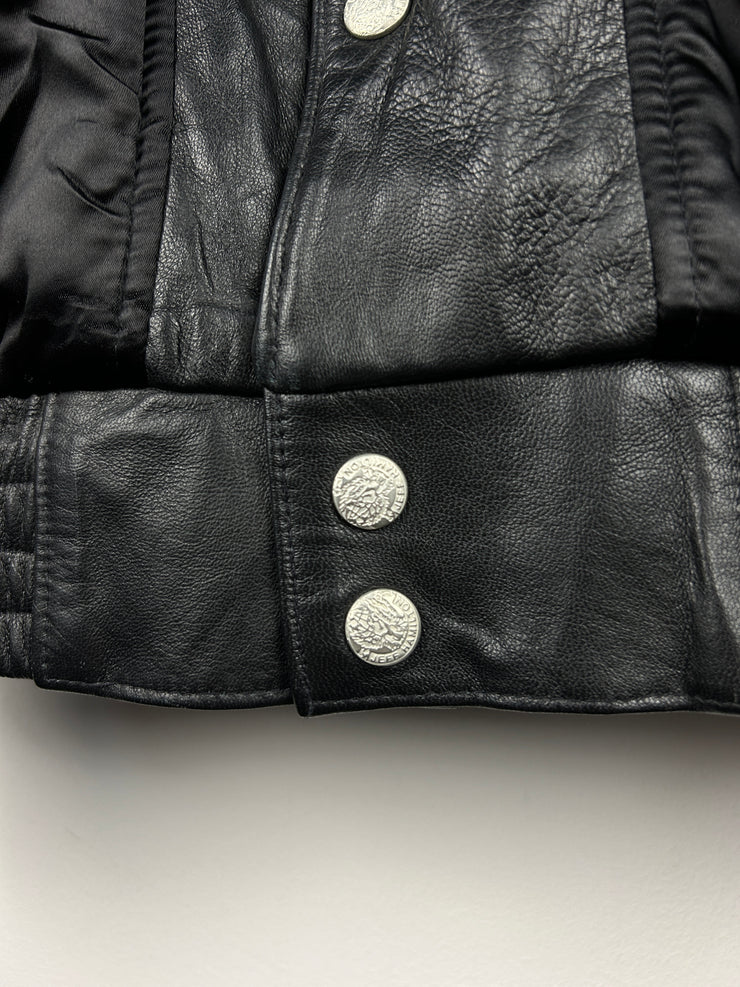 Vintage 90s Jeff Hamilton Dodge Viper Leather & Satin Reversible Jacket