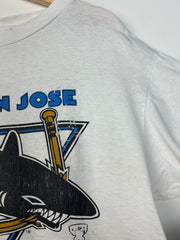 Vintage 90's NHL San Jose Sharks Stanley Cup White Tee