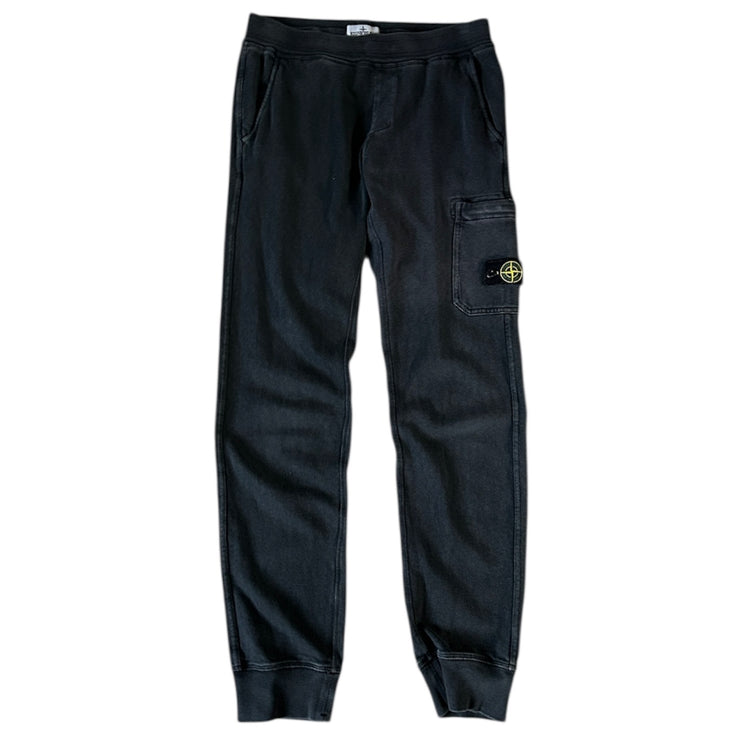 Stone Island Patch Washed Black Sweatpants