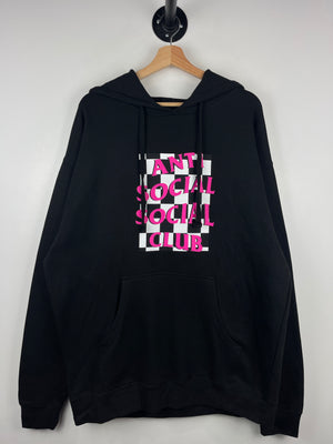 Anti Social Social Club Checkered Black & Pink Hoodie
