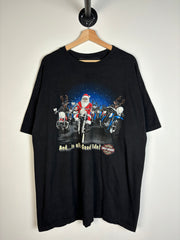 Vintage 90's Harley Davidson Santa Black Tee