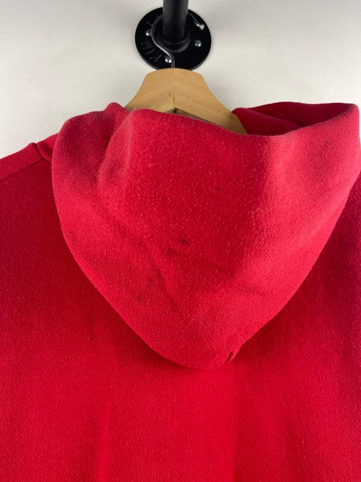 Vintage 90s Red Blank Zip Up Hoodie