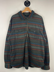 Vintage Chaps Aztec Multi Colour Half Zip Fleece Sweater