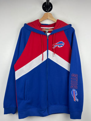 Vintage NFL Buffalo Bills Embroidered Blue & Red Zip Up Hoodie