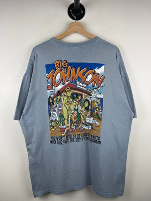 Vintage Big Johnson Fishing Bait Shack Blue Tee