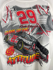 Vintage Nascar Kevin Harvick Goodwrench All Over Print White Tee