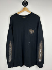 Vintage Harley Davidson Syracuse Road Black Long Sleeve