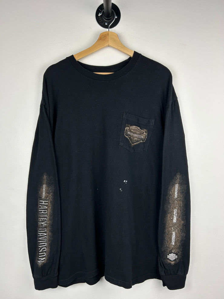 Vintage Harley Davidson Syracuse Road Black Long Sleeve