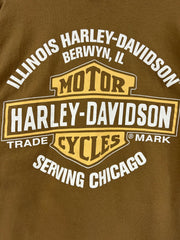 Vintage Harley Davidson Nice Motorcyle Brown Tee