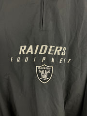 Vintage NFL Reebok Los Angeles Raiders Black Quarter Zip Windbreaker
