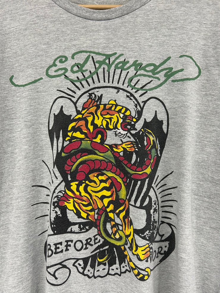 Vintage Y2K ED Hardy Grey Tee