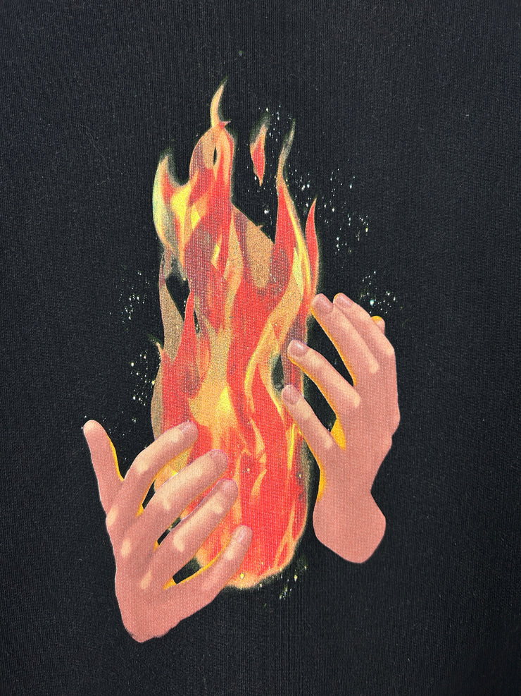 Off White Fire Hands Black Crewneck