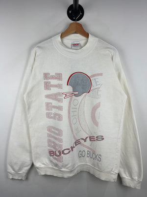 Vintage 90s Ohio State Buckeyes Football White Crewneck