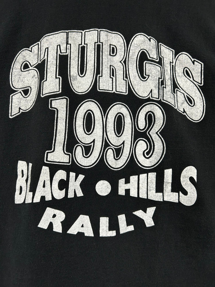 Vintage 1993 Sturgis Black Hills Rally Black Tee