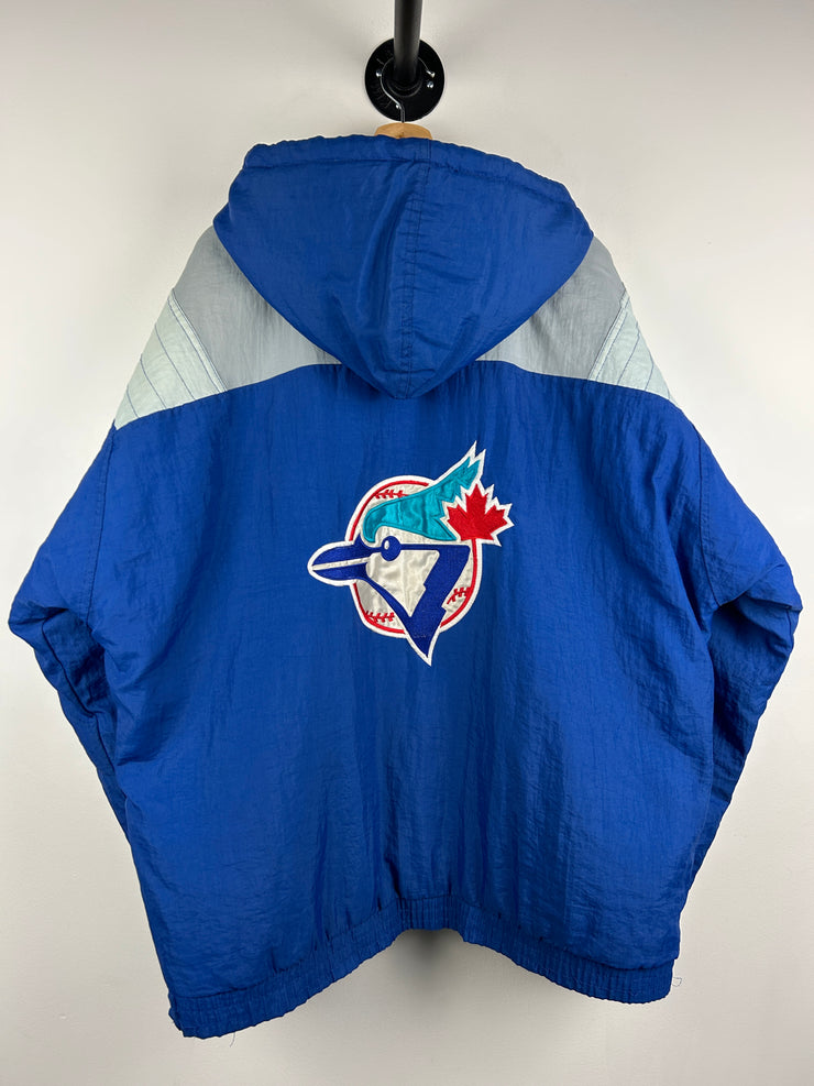 Vintage 90s MLB Starter Toronto Blue Jays Blue Insulated Pullover Quarter Zip Jacket