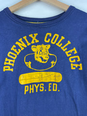 Vintage 60s Pacific Athletic Company Double Face Phoenix College Blue & Yellow Tee