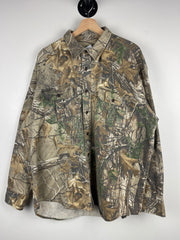 Vintage Cabellas Real Tree Camo Button Up Long Sleeve Shirt