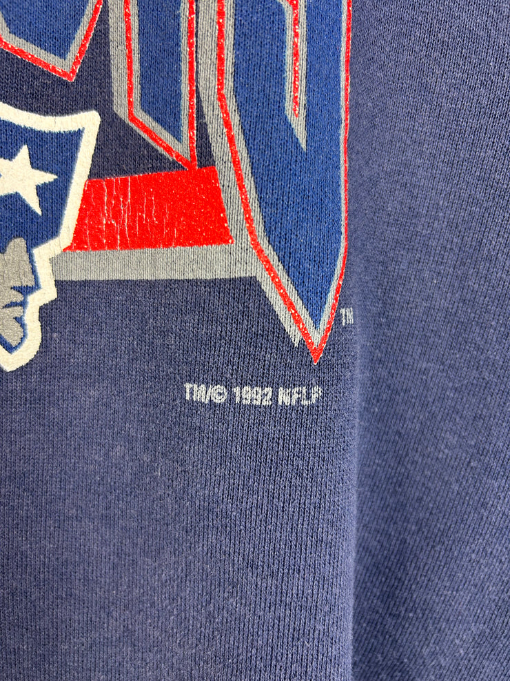 Vintage 1992 New England Patriots Navy Hoodie