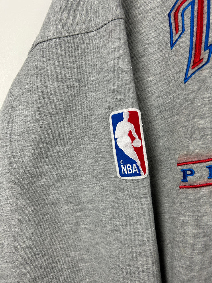 Vintage 90s NBA Lee Sport Philadelphia 76ers Embroidered Grey Crewneck