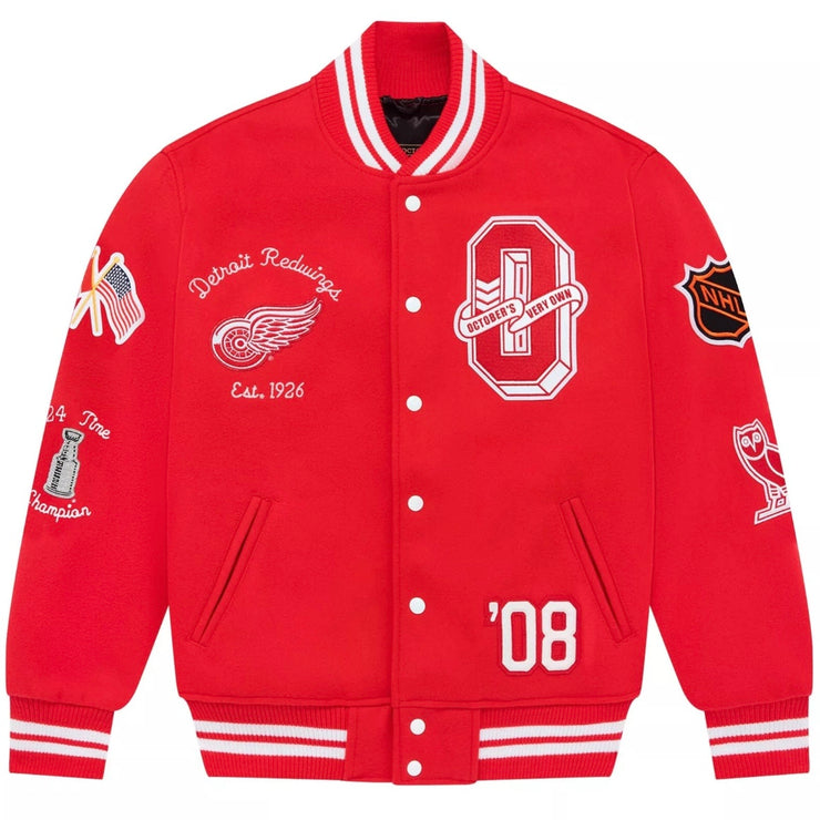 OVO x NHL Detroit Red Wings Red Varsity Jacket