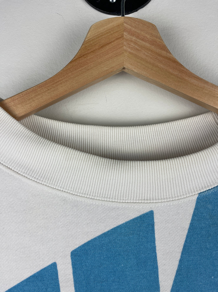 Vintage 90s Nike Swoosh Spellout Big Logo White Crewneck