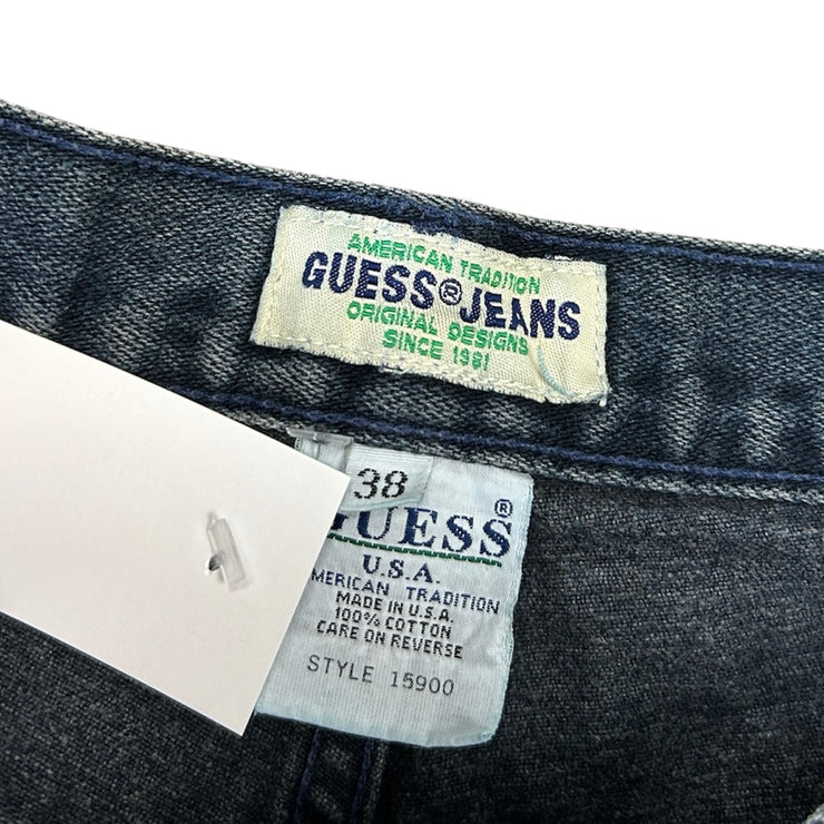 Vintage 90s Guess Baggy Dark Wash Blue Denim Shorts