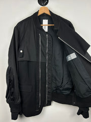 Dior X Sacai FW21 Black Hybrid Zip Up Bomber Jacket