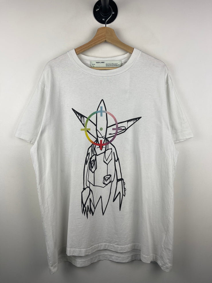 Off White X Futura SS20 Alien Oversized White Tee