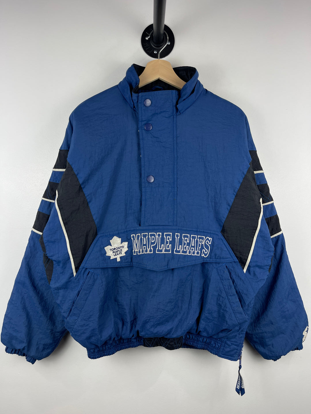 Vintage 90s NHL Starter Toronto Maple Leafs Blue Half Zip Pullover