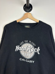 Vintage 90's Hard Rock Café Calgary Black Crewneck