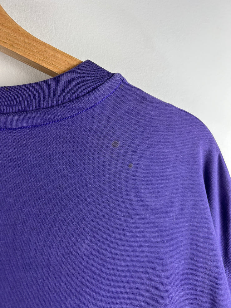 Vintage 90s Banff Skiing Rocky Mountains Purple Tee