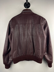 Vintage 90s Cooper Brown Leather Bomber Jacket