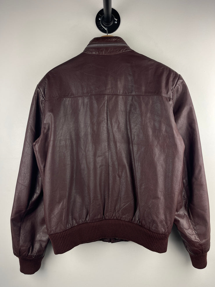 Vintage 90s Cooper Brown Leather Bomber Jacket