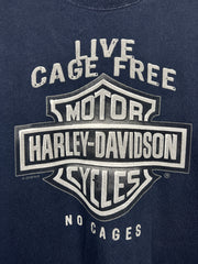 Vintage Harley Davidson Live Cage Free Navy Tee