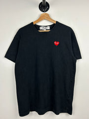 Comme Des Garcons Play Heart Black Tee