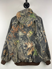 Vintage Mossy Oak Real Tree Camo Hooded Bomber Jacket