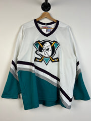 Vintage 90's NHL CCM Anaheim Mighty Ducks White Hockey Jersey