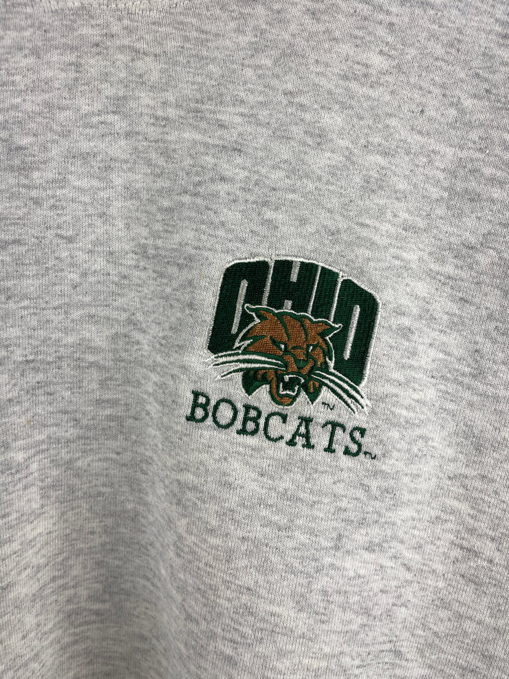 Vintage 90s Ohio Bobcats Embroidered Grey Crewneck