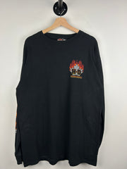 Vintage Harley Davidson Flames London Ontario Black Long Sleeve