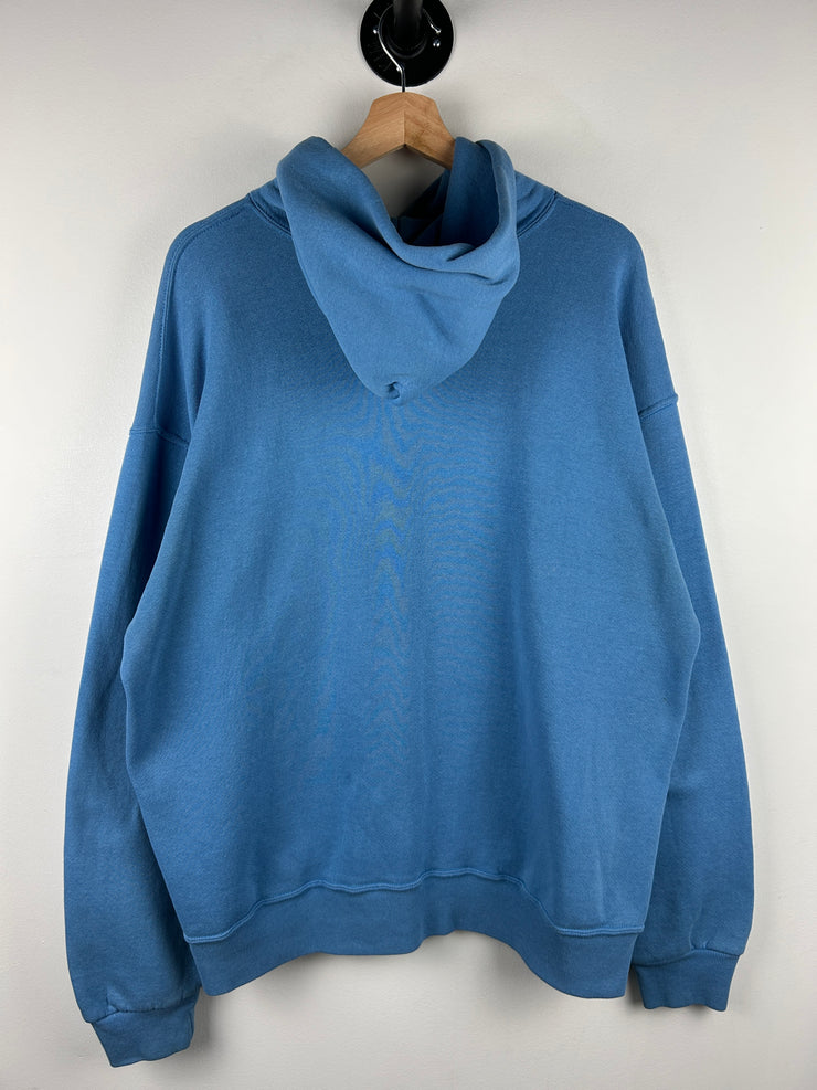 Vintage 90s Russell Athletic Clarton University Embroidered Baby Blue Hoodie