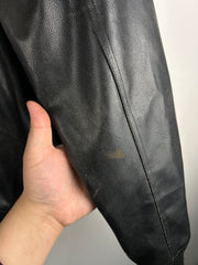 Vintage US Polo Assn Black Leather Bomber Jacket