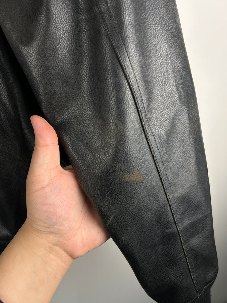 Vintage US Polo Assn Black Leather Bomber Jacket