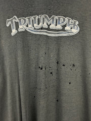 Vintage 90s Triumph British Motorcyles Thrashed Black Tee