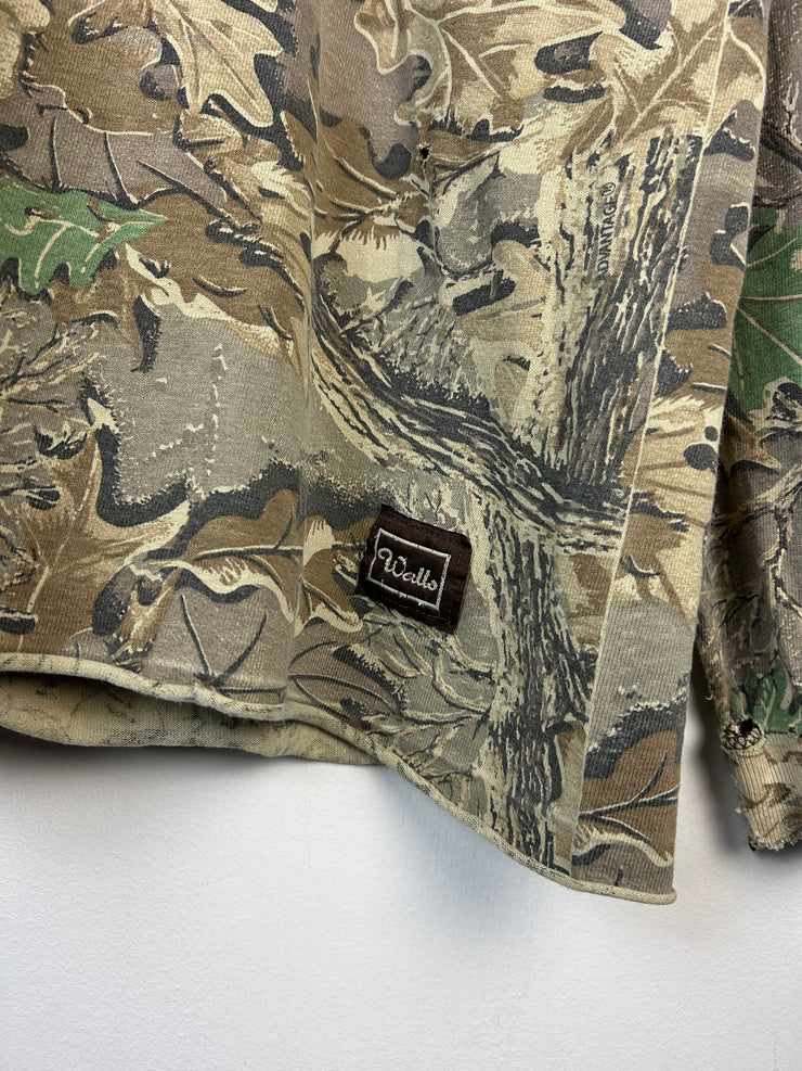 Vintage 90s Walls Real Tree Camo Distressed Long Sleeve