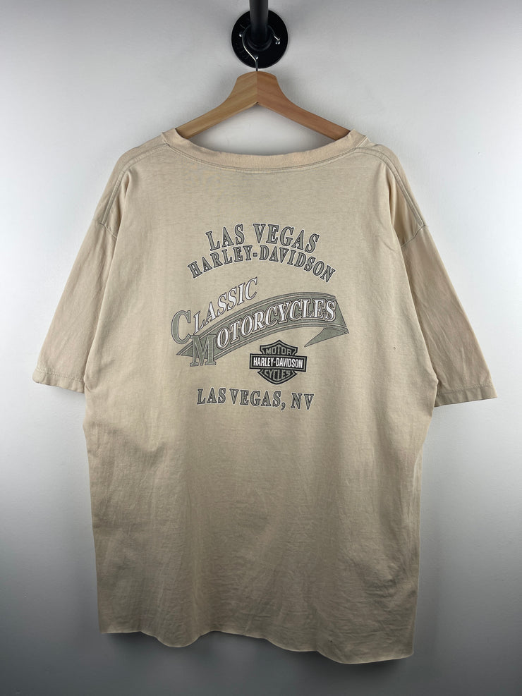 Vintage Harley Davidson Las Vegas Cream Tee