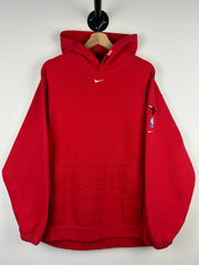 Vintage NBA Nike Chicago Bulls Middle Swoosh Embossed Red Hoodie