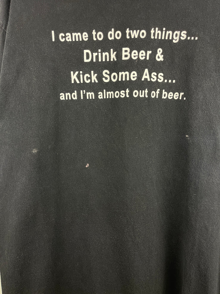 Vintage I Came To Do Two Things Drink Beer & Kick Some Ass Comedy Tee