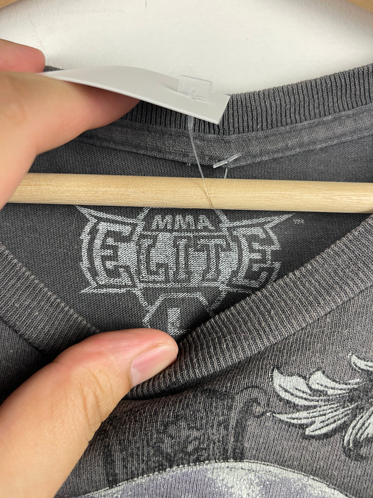Vintage Y2K MMA Elite Skull Grey Tee