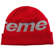 Supreme FW18 Big Logo Reflective Red Beanie